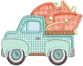 Vintage Easter Trucks Applique Machine Embroidery Designs by JuJu 