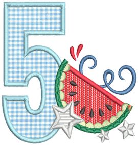 Watermelon Applique Numbers