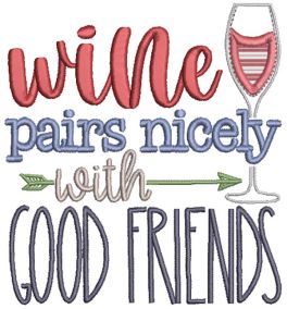 Wine Word Art 2 | Machine Embroidery Designs by JuJu