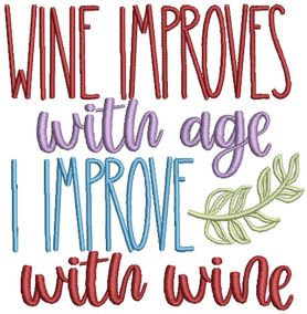 Wine Word Art 3 | Machine Embroidery Designs by JuJu