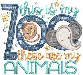 Zoo Word Art 2 Machine Embroidery Designs By JuJu