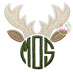 Deer Antlers Monogram Applique | Machine Embroidery Designs by JuJu