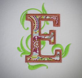 Applique Flourish Monogram Alphabet Machine Embroidery Designs by JuJu