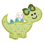 Dinosaur Girl Applique | Machine Embroidery Designs by JuJu