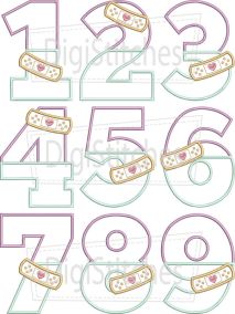 Doctor Birthday Numbers Applique | Machine Embroidery Designs by JuJu