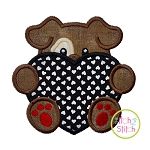 Dog With Heart Boy Applique | Machine Embroidery Designs by JuJu
