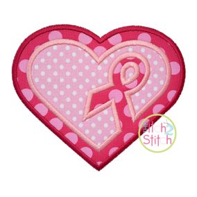 Awareness Ribbon Heart Double Applique | Machine Embroidery Designs by JuJu