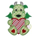 Dragon With Heart Applique | Machine Embroidery Designs by JuJu