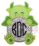 Dragon Monogram Peeker Applique | Machine Embroidery Designs by JuJu