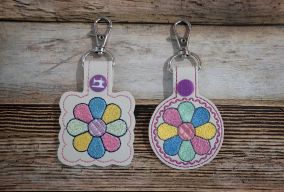 ITH Snap Tab Key Fob Dresdan Plate Quilt Block | Machine Embroidery Designs by JuJu