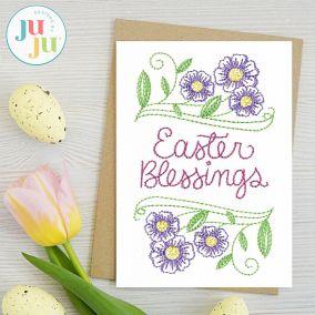 Easter Greeting Cards 3 Embroidery Set | Machine Embroidery Designs by JuJu