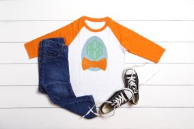 Easter Egg Bow Tie Applique | Machine Embroidery Designs by JuJu