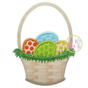 Itch 2 Stitch Easter Basket Applique Digital Embroidery Machine Designs by JuJu