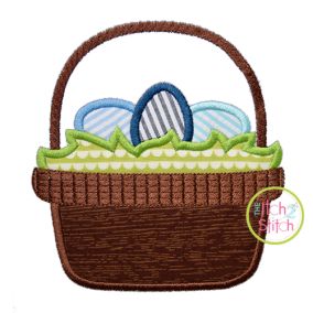 Itch 2 Stitch Easter Basket 2 Applique Digital Embroidery Machine Designs by JuJu