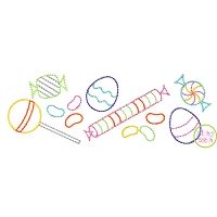 Easter Candy Border Bean Embroidery | Machine Embroidery Designs by JuJu
