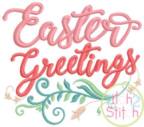 Itch 2 Stitch Easter Greetings Digital Embroidery Machine Designs by JuJu