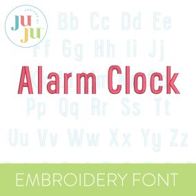 Alarm Clock Embroidery Font | Machine Embroidery Designs by JuJu