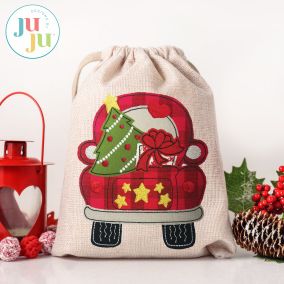 Christmas Trucks Applique Bean Stitch Embroidery Set | Machine Embroidery Designs by JuJu