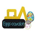 EGGScavator Easter Backhoe Applique | Machine Embroidery Designs by JuJu