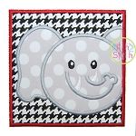 Elephant Face Box Applique | Machine Embroidery Designs by JuJu