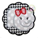Elephant Face Scallop Girl Applique | Machine Embroidery Designs by JuJu