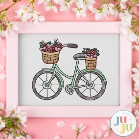 Valentine Bicycles Embroidery Set | Machine Embroidery Designs by JuJu