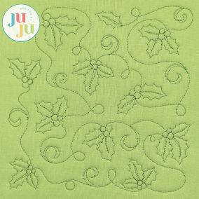 Holly Leaves Berries Quilting Backdrops Design | Machine Embroidery Designs by JuJu