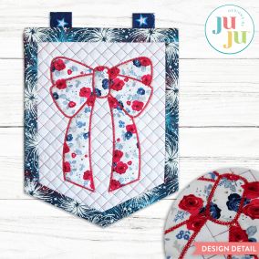 In The Hoop Sweet Bow 2 Wall Hanging Project | Machine Embroidery Designs by JuJu