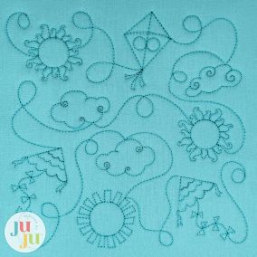 Summer Fun Quilting Backdrops Design | Machine Embroidery Designs by JuJu