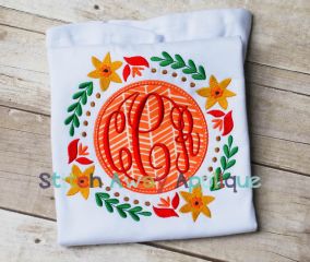 Fall Floral Frame | Machine Embroidery Designs by JuJu