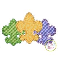 Fancy Fleur De Lis Trio Applique | Machine Embroidery Designs by JuJu