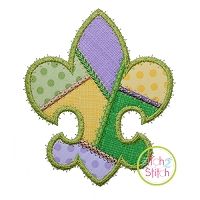 Fancy Patchwork Fleur De Lis Applique | Machine Embroidery Designs by JuJu