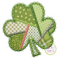 Fancy Patchwork Shamrock Applique | Machine Embroidery Designs by JuJu