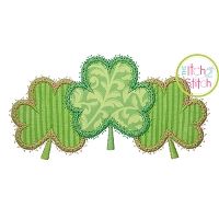 Fancy Shamrock Trio Applique | Machine Embroidery Designs by JuJu