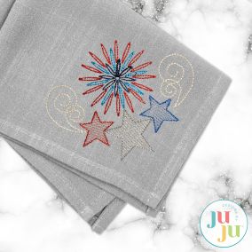 Patriotic Corner Embroidery Design | Machine Embroidery Designs by JuJu