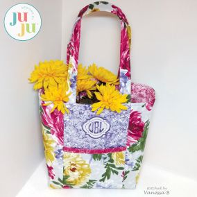 Monogram Tote by Oma's Place | Machine Embroidery Designs by JuJu