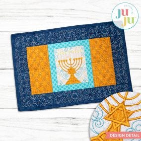 In The Hoop Modular Hanukkah Placemat Project | Machine Embroidery Designs by JuJu