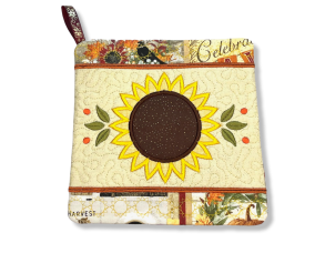 ITH Sunflower Pot Holder | Machine Embroidery Designs by JuJu