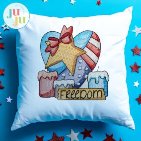 Patriotic Scenes Heart Embroidery Design | Machine Embroidery Designs by JuJu