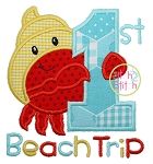 First Beach Trip Applique | Machine Embroidery Designs by JuJu