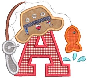 Fishing Applique Alphabet | Machine Embroidery Designs by JuJu