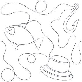 Fishing End-to-End Quilting | Machine Embroidery Designs by JuJu