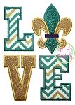 Fleur De Lis LOVE Applique | Machine Embroidery Designs by JuJu