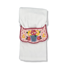 ITH Flower Pot Wrap Around Towel Topper | Machine Embroidery Designs by JuJu