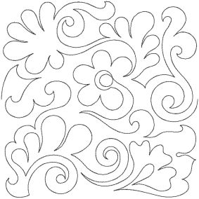 Flowers Feathers Swirls 1 End-to-End Quilting | Machine Embroidery Designs by JuJu