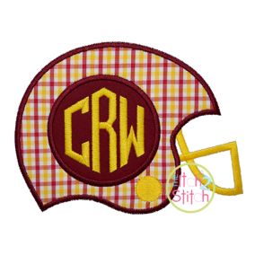 Football Helmet Monogram Applique | Machine Embroidery Designs by JuJu