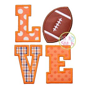 Football LOVE Applique | Machine Embroidery Designs by JuJu