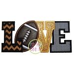 Football Love 2 Applique | Machine Embroidery Designs by JuJu