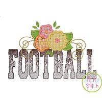 Football Word Flowers Applique | Machine Embroidery Designs by JuJu