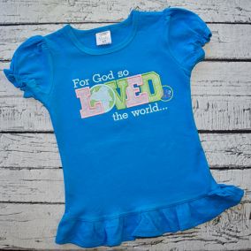 For God So Loved The World Applique | Machine Embroidery Designs by JuJu